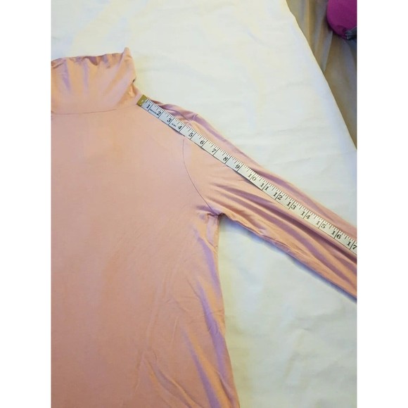 Divided H&M Womens Turtleneck Blouse Top Size Medium Pink Long Sleeve Stretch - Picture 10 of 11